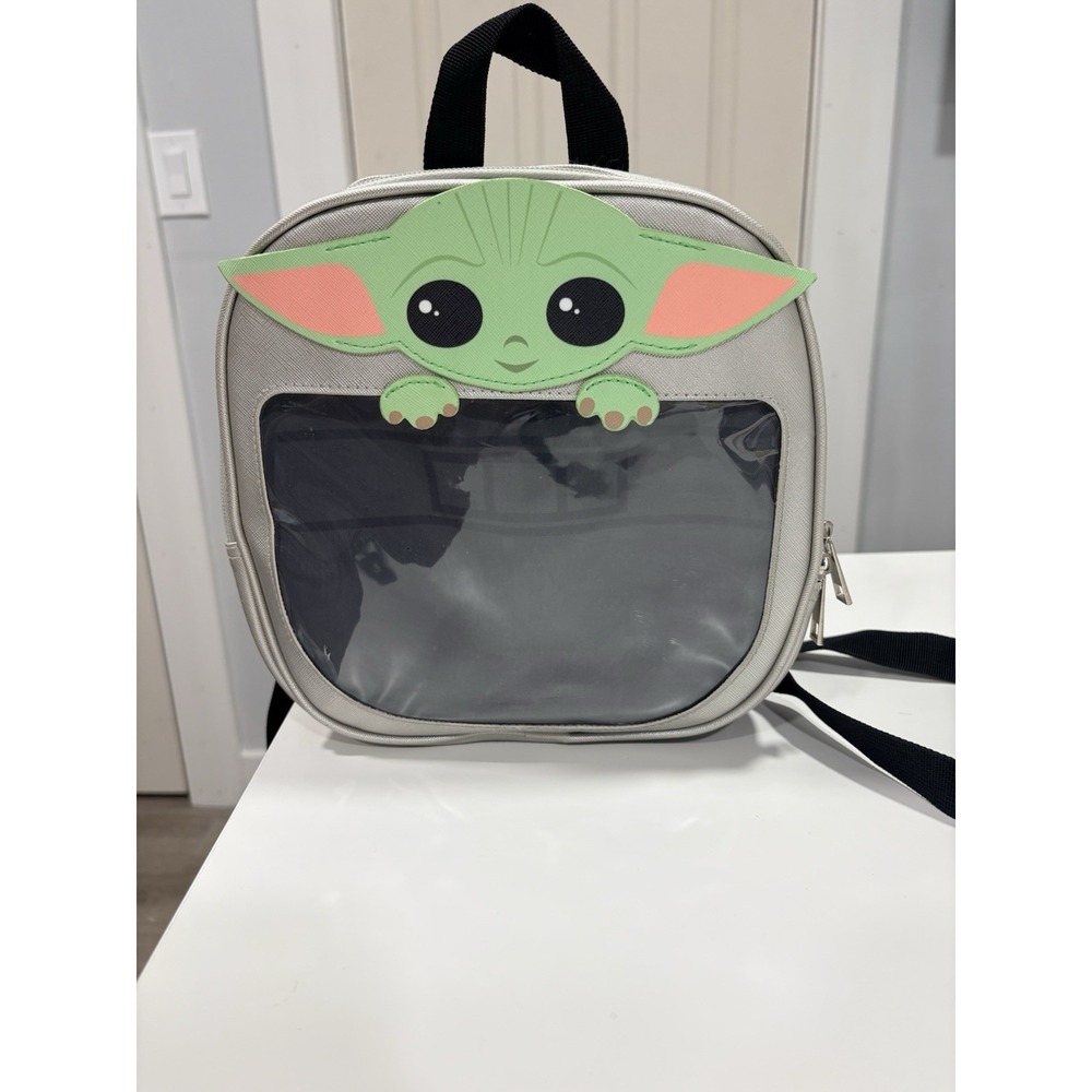 star Wars Grogu Baby Yoda Mini BackPack Clear Window Gray Kids LucasFilm
